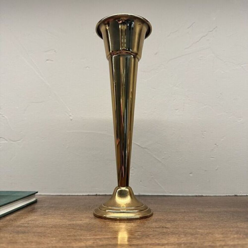 Vintage Gorham Giftware L51 Brass / Copper Vase 7.5"H x2.5"D